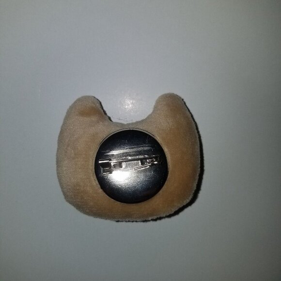 Kitty Cat Girl Child Jewelry Lot Tan Plush Pin Pink Plastic Necklace Burlap Bag - Picture 6 of 9